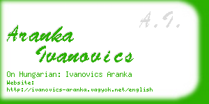 aranka ivanovics business card